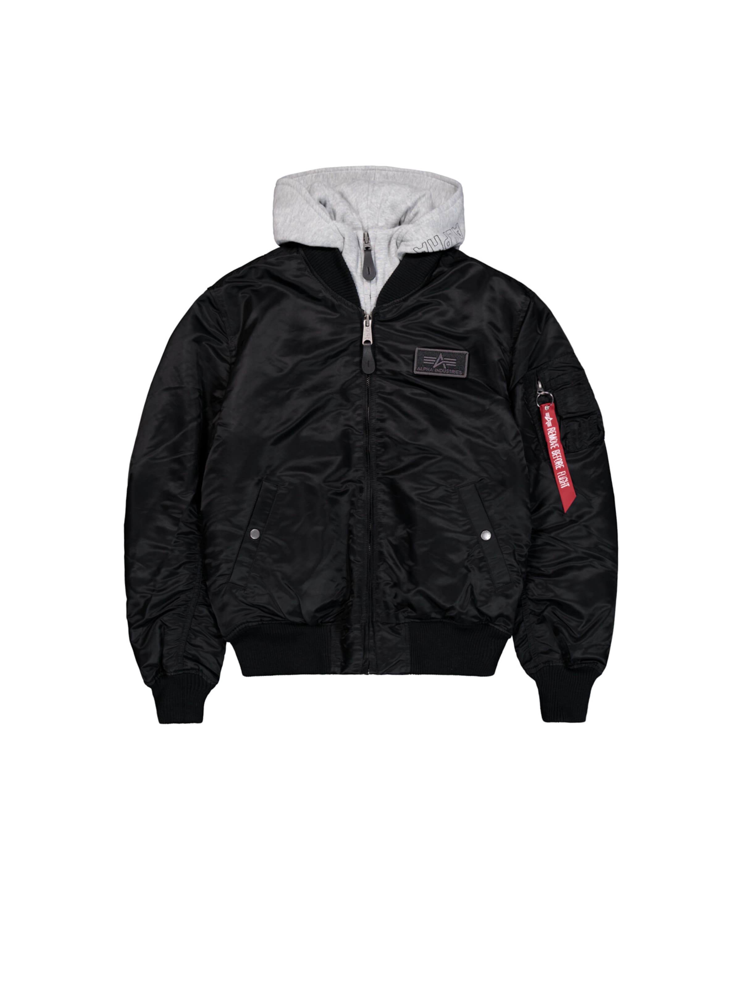 ALPHA INDUSTRIES Kevad-sügisjope 'MA-1 D-Tec', värv must: eest vaates