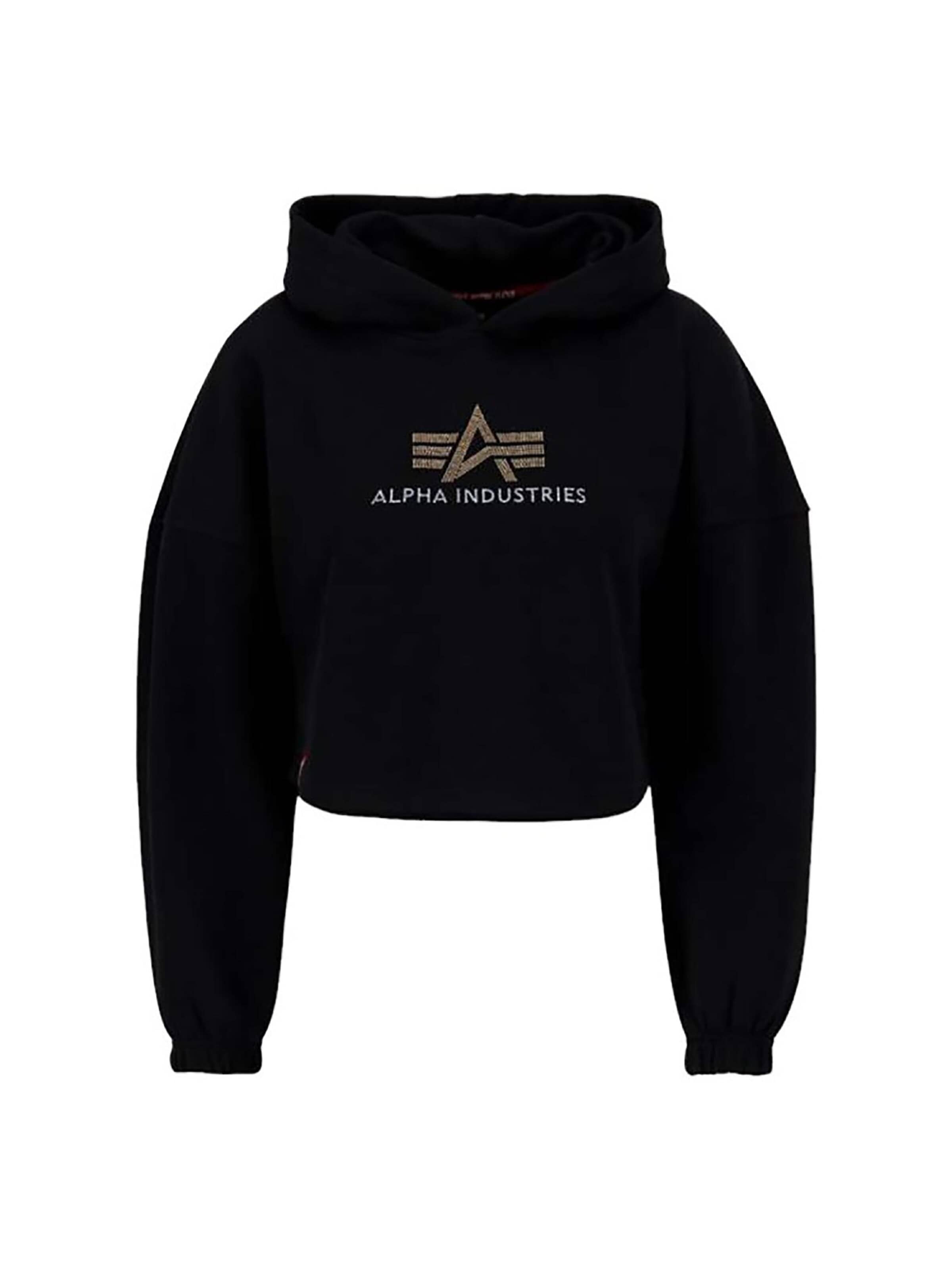 ALPHA INDUSTRIES Sweatshirt 'Crystal COS'‌‌‌‌‌‌‌ in Schwarz: Vorderseite