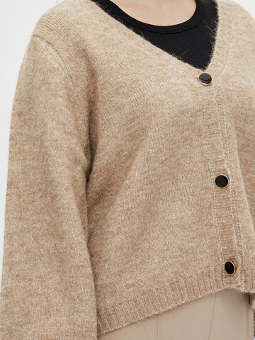 PIECES Knit Cardigan in Brown