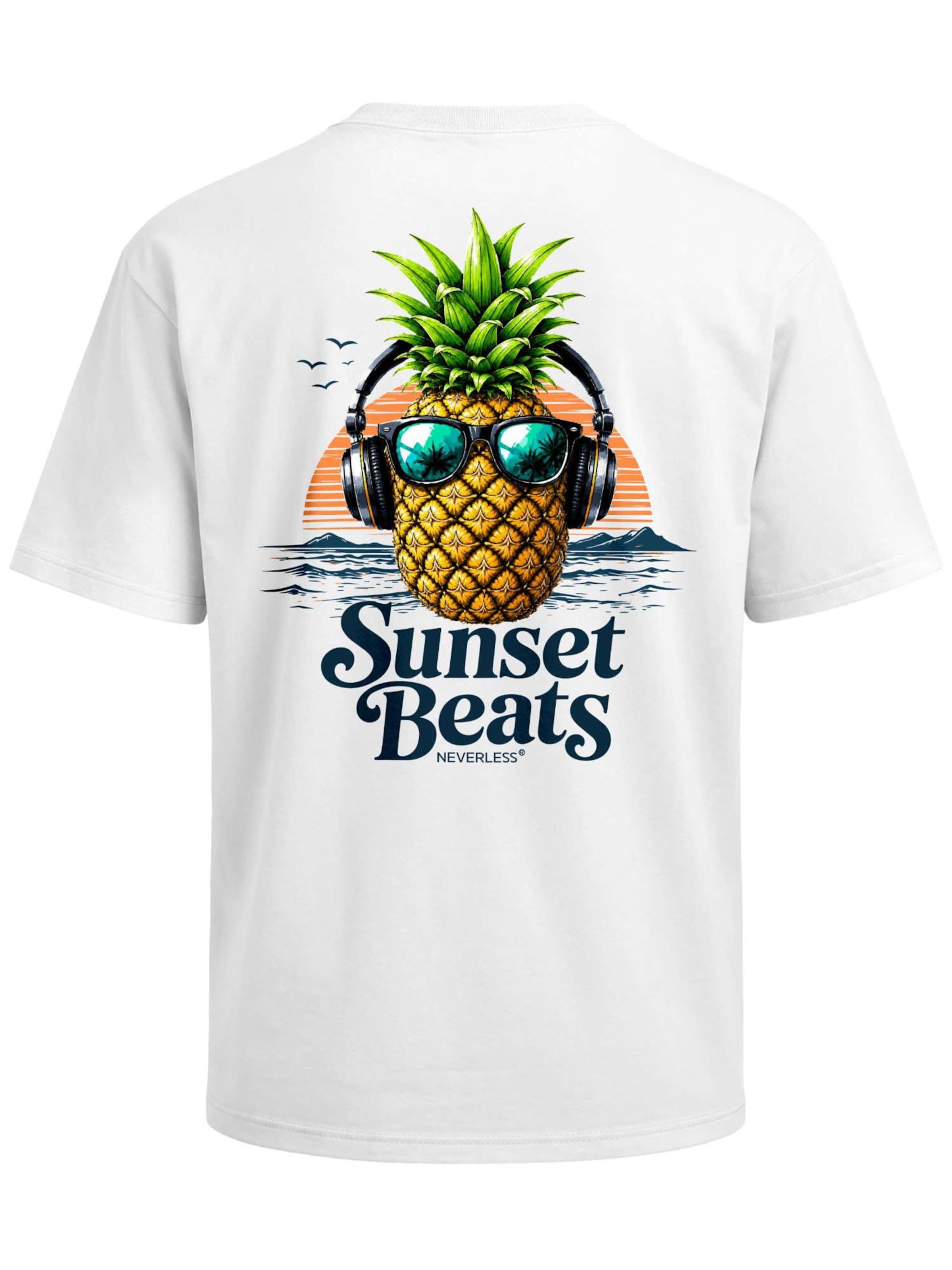 Neverless Shirt 'Sunset Beats' in White: front