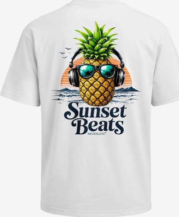 Neverless Shirt 'Sunset Beats' in Weiß: Vorderseite