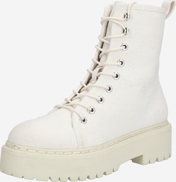 ABOUT YOU Lace-Up Ankle Boots 'Clara' in White: front