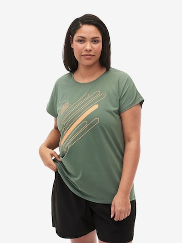 Active by Zizzi Performance Shirt in Green: front