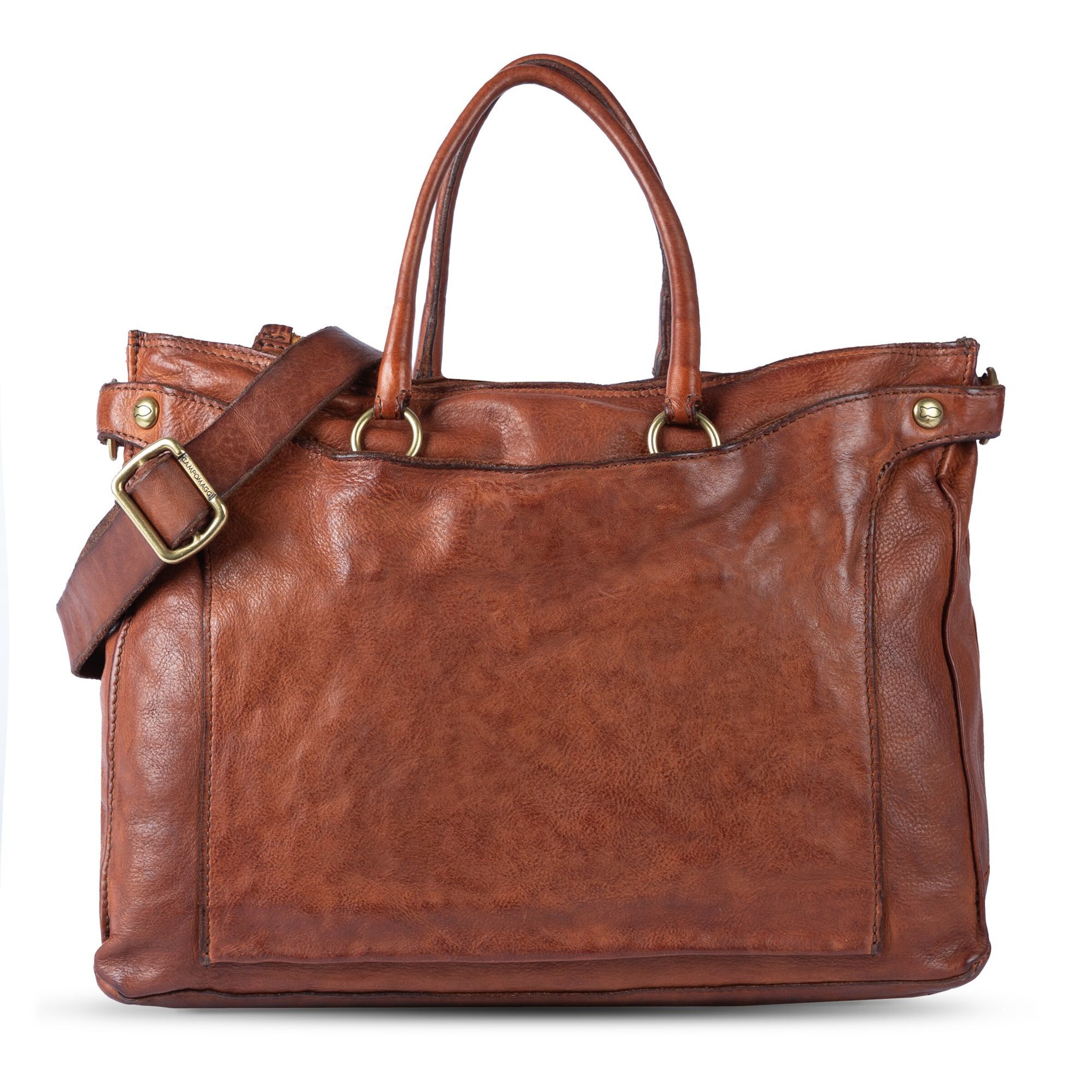 Campomaggi Handtas 'Mogano' in Bruin: voorkant