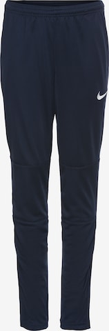 NIKE Slim fit Workout Pants in Blue: front