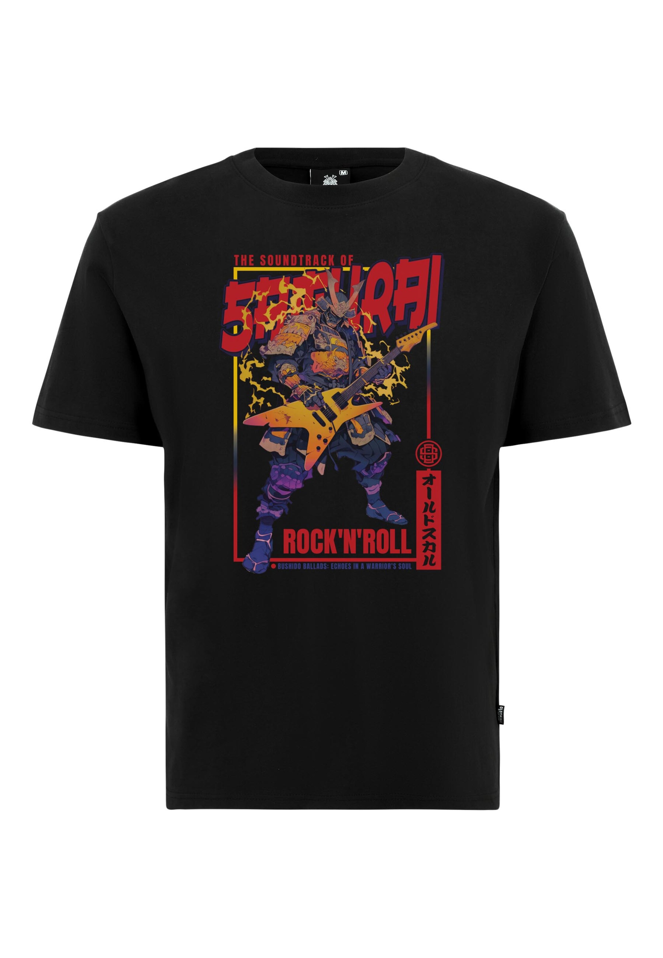 Oldskull Shirt 'Asian Rock’n’Roll' in Zwart: voorkant