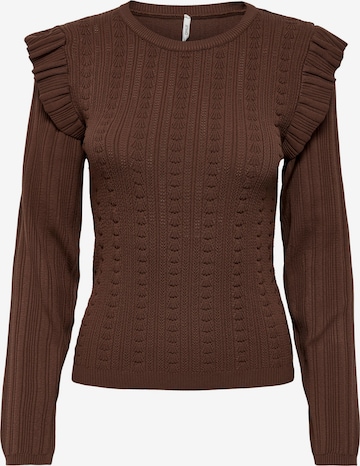 Pull-over 'Fara' ONLY en marron : devant