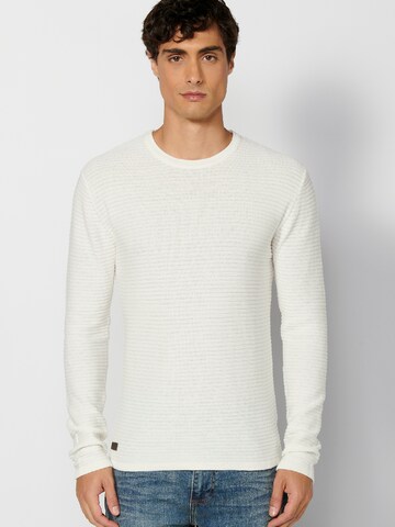 Pull-over KOROSHI en blanc : devant