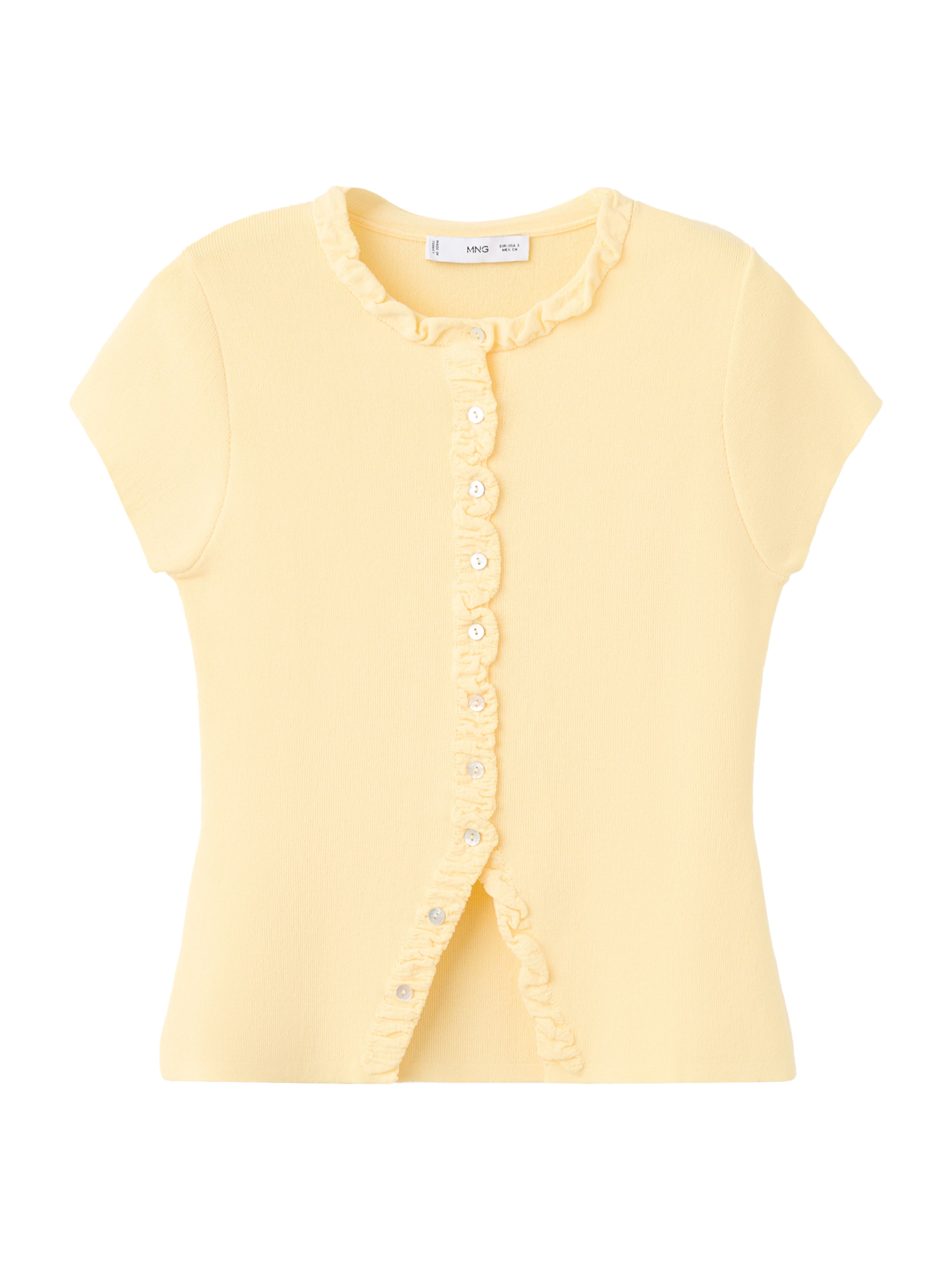 MANGO Плетена жилетка 'MAMBO' в жълто: отпред