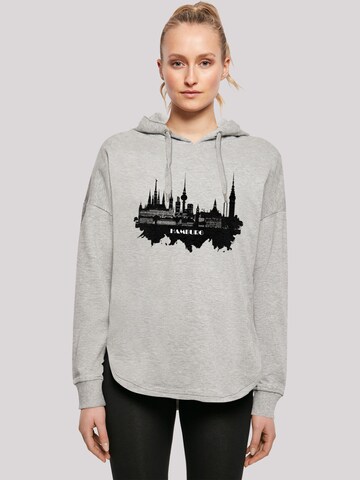 F4NT4STIC Sweatshirt 'Cities Collection - Hamburg skyline' in Grau: predná strana