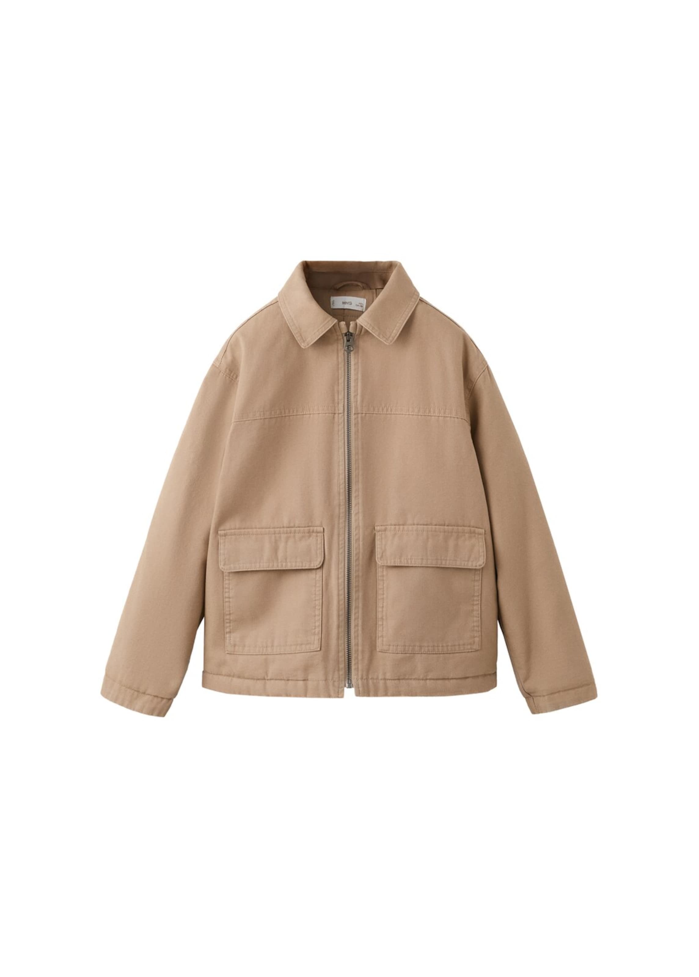 MANGO KIDS Between-Season Jacket 'Agafay' in Beige: front