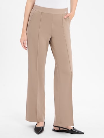 Cambio Wide leg Pantalon 'Ava' in Beige: voorkant
