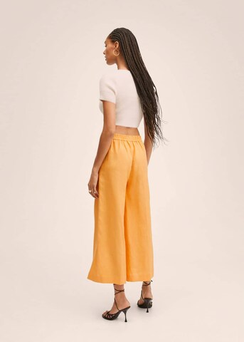 MANGO Wide leg Pleated Pants 'Lote' in Orange