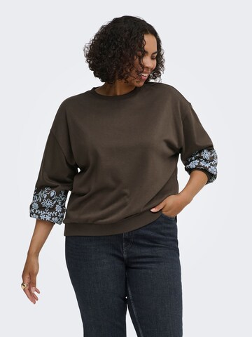 ONLY Carmakoma Sweatshirt 'CARBrooke' in Bruin: voorkant