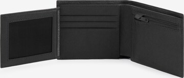 Piquadro Black Square Geldbörse Leder 11,5 cm in Schwarz