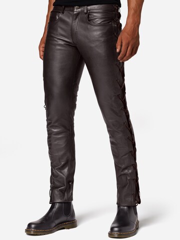 Skinny Pantaloni 'Cow Waxy' di RICANO in nero: frontale