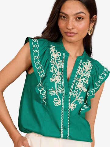 love & roses Bluse in Grün: Vorderseite