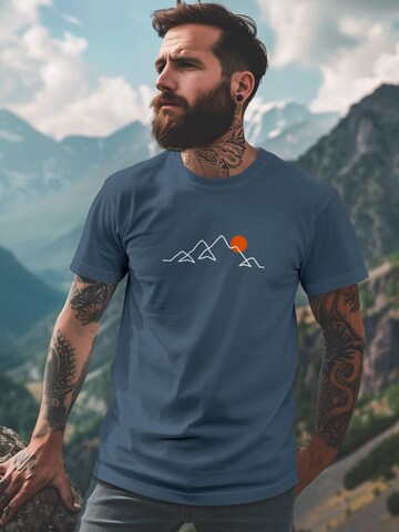Neverless Shirt 'Berg Linie' in Blue