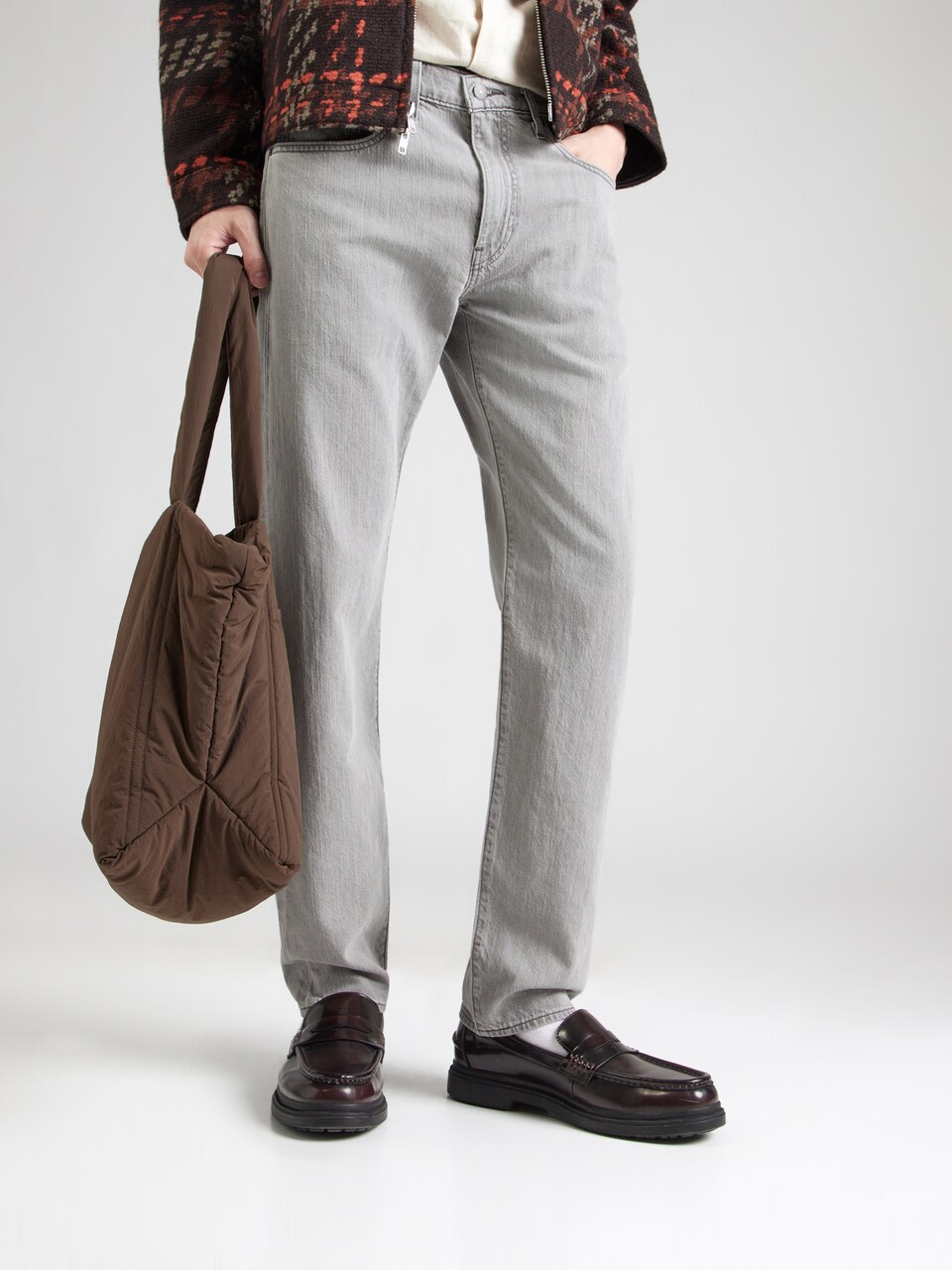 Tapered Jeans '502™ Taper Fit Linen+ Denim Men's Jeans' de la LEVI'S ® pe gri: față