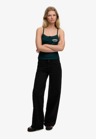 Superdry & Co Wide leg Chino in Zwart
