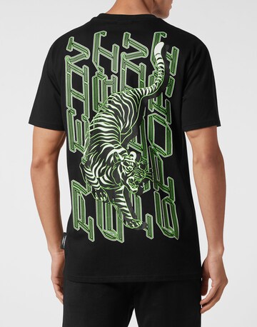 Plein Sport - Camiseta 'Tiger' en negro: frente