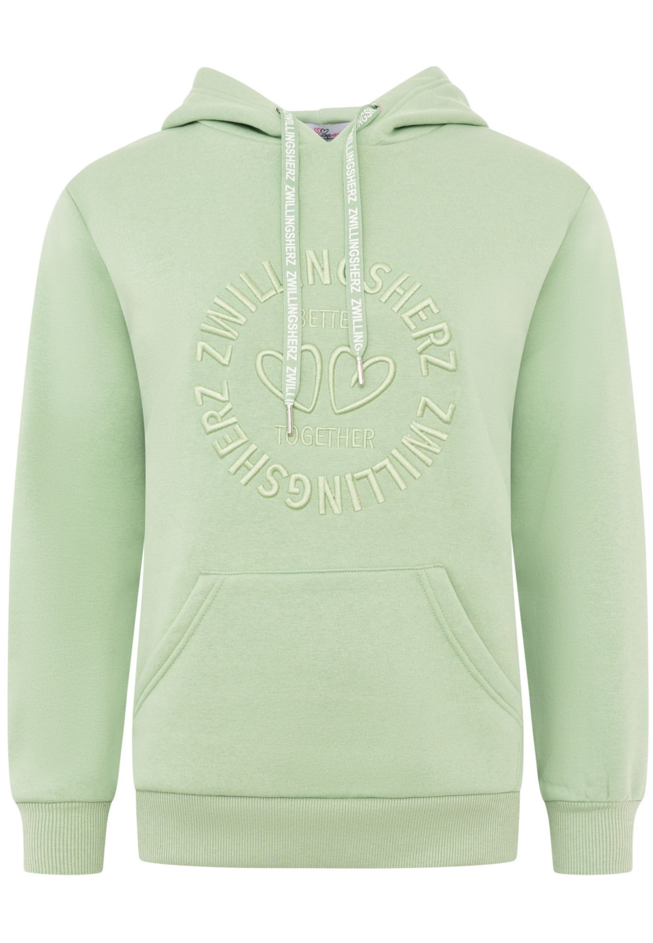 Sweat-shirt Zwillingsherz en vert : devant