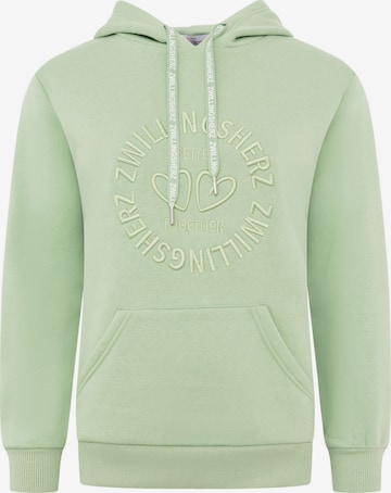 Sweat-shirt Zwillingsherz en vert : devant