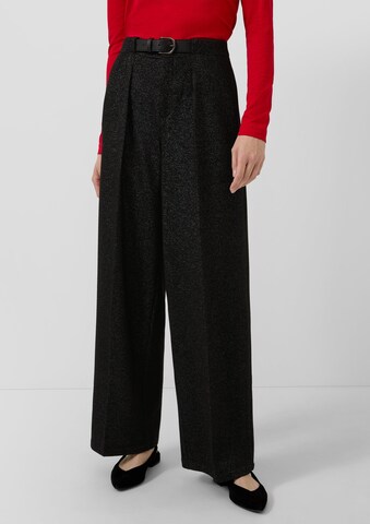 s.Oliver Wide leg Bandplooibroek in Zwart