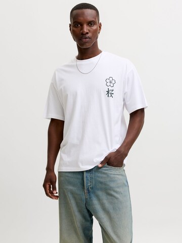 T-Shirt 'JJDYLAN' JACK & JONES en blanc : devant