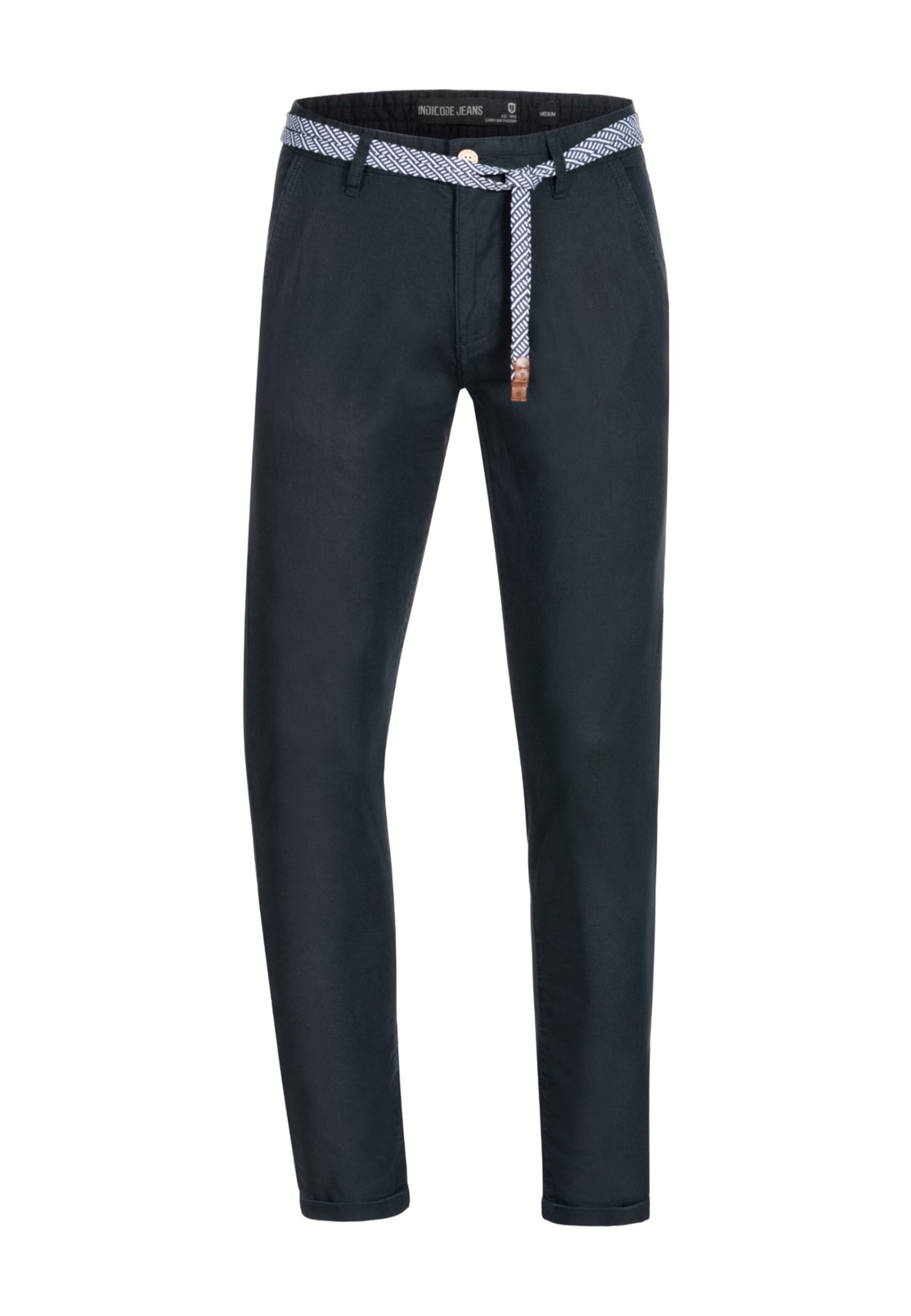 INDICODE JEANS Chino 'Bryne' in Zwart: voorkant