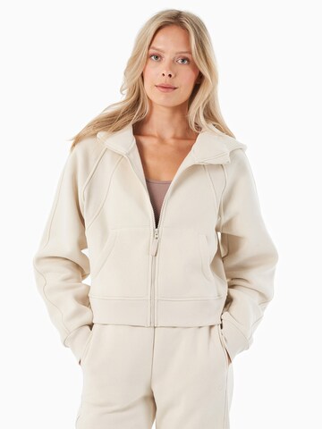 Organication Sweatjacke in Weiß: Vorderseite