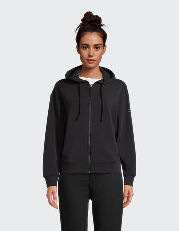 VENICE BEACH Zip-Up Hoodie in Black: front