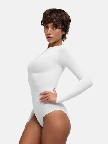 cfab - Body moldeador 'Clean Longsleeve Crewneck Sculpting Bodysuit with Slip' en blanco