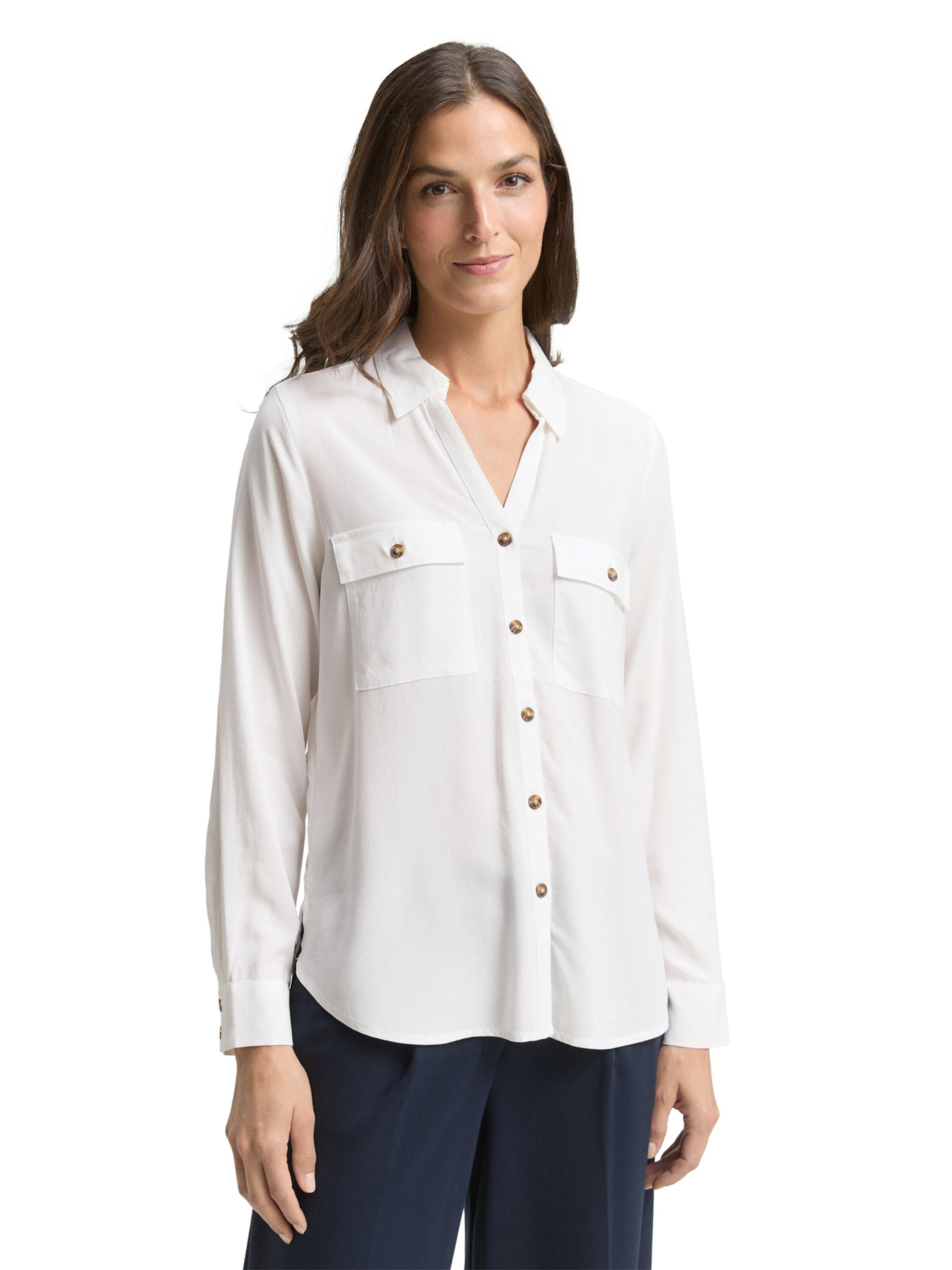 TOM TAILOR - Blusa em branco: frente