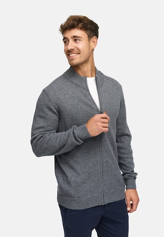 INDICODE JEANS Knit cardigan 'Margous' in Grey: front