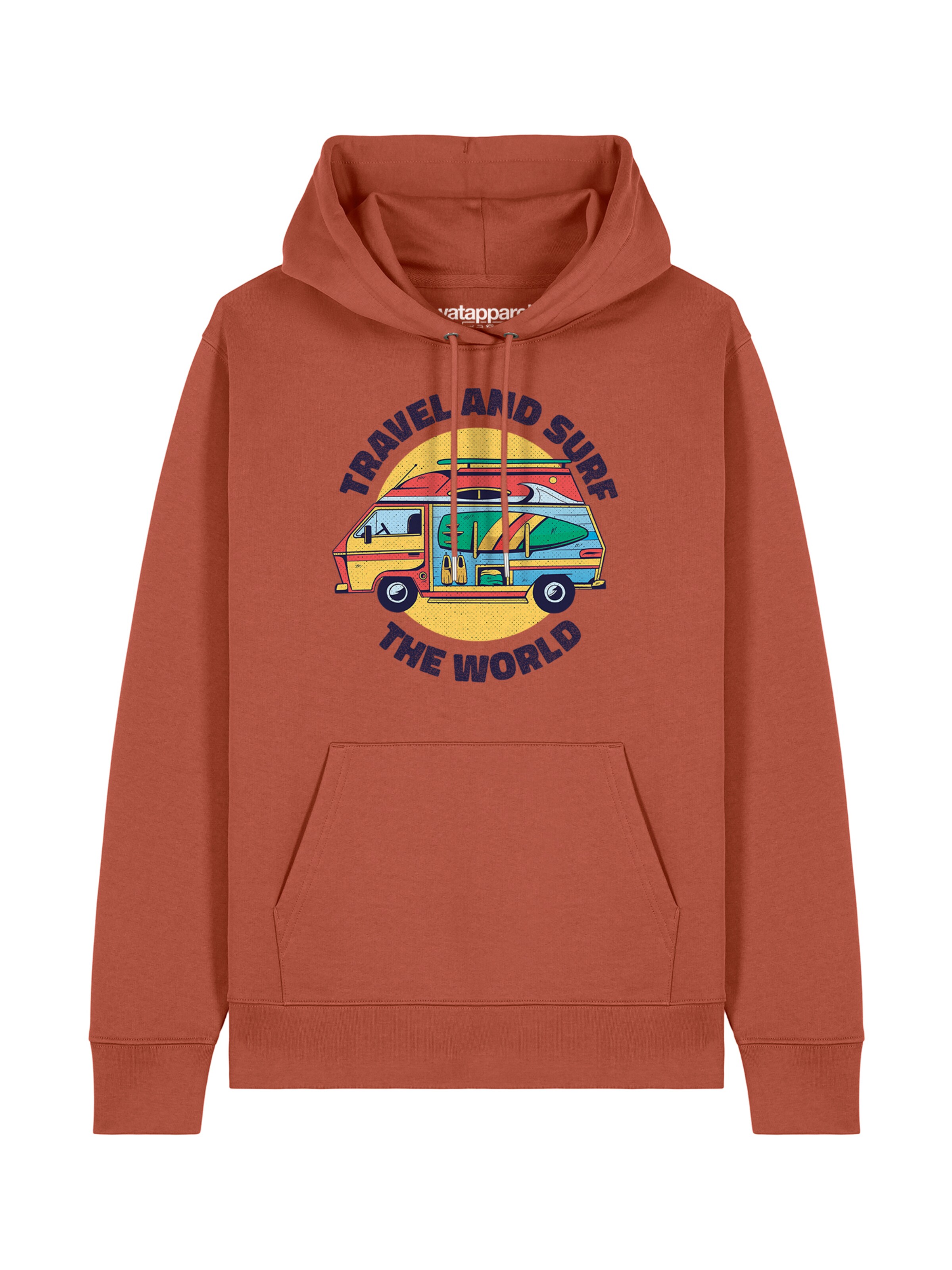 Sweat-shirt 'Travel and surf' Watapparel en marron : devant