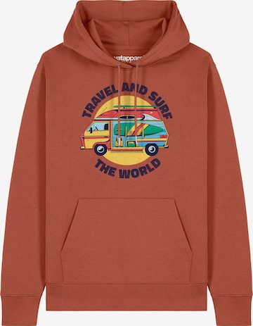 Watapparel Sweatshirt 'Travel and surf' in Brown: front