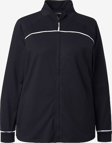 Ulla Popken Sweatvest in Zwart: voorkant