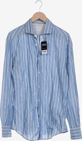 Brunello Cucinelli Button Up Shirt in XXL in Blue: front
