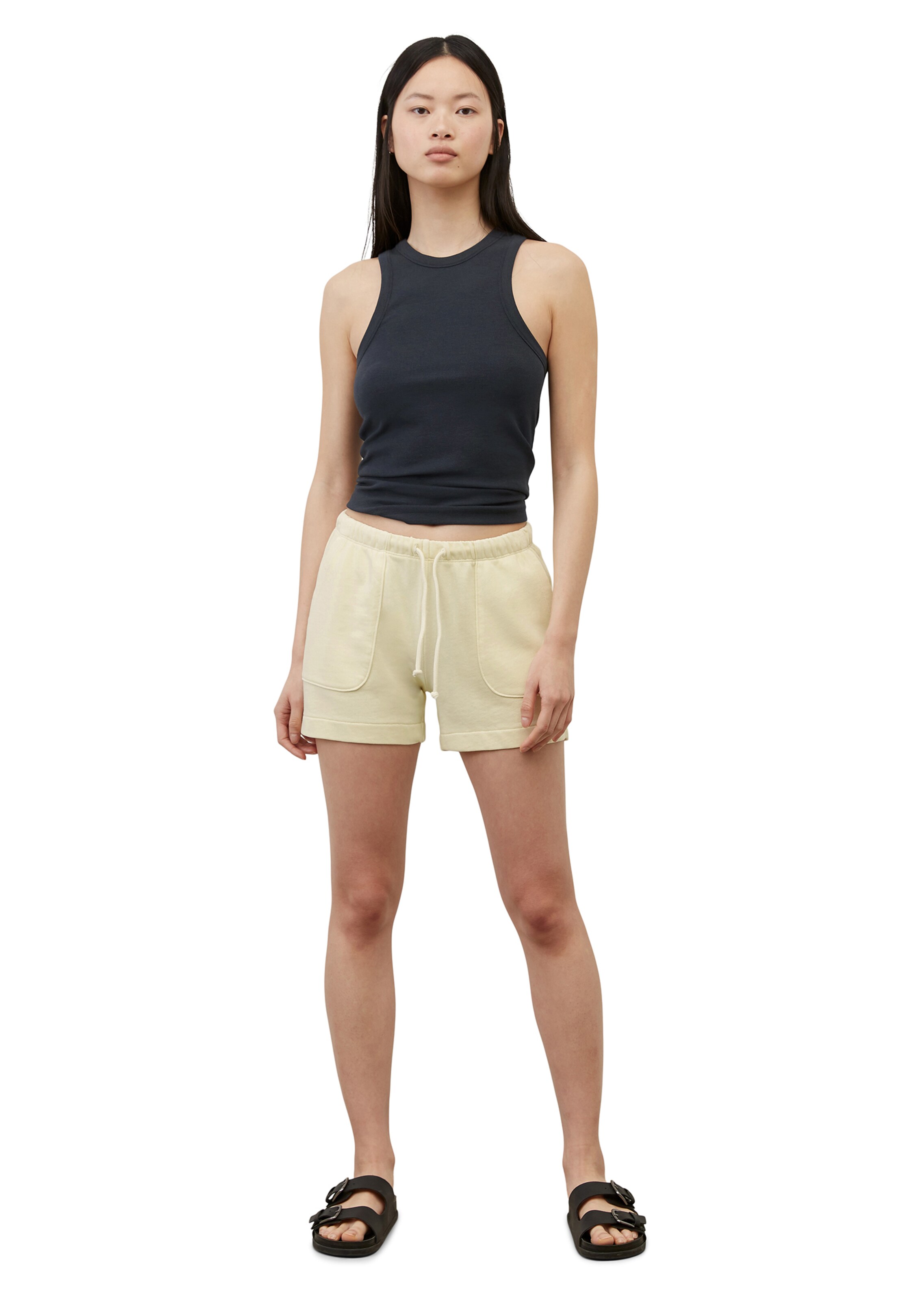 Frauen Große Größen Marc O'Polo Shorts in Pastellgelb - PM50274