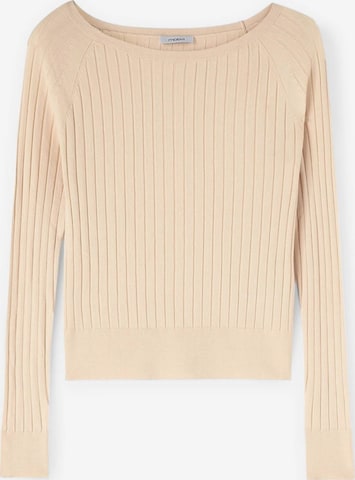 Pull-over MOTIVI en beige : devant