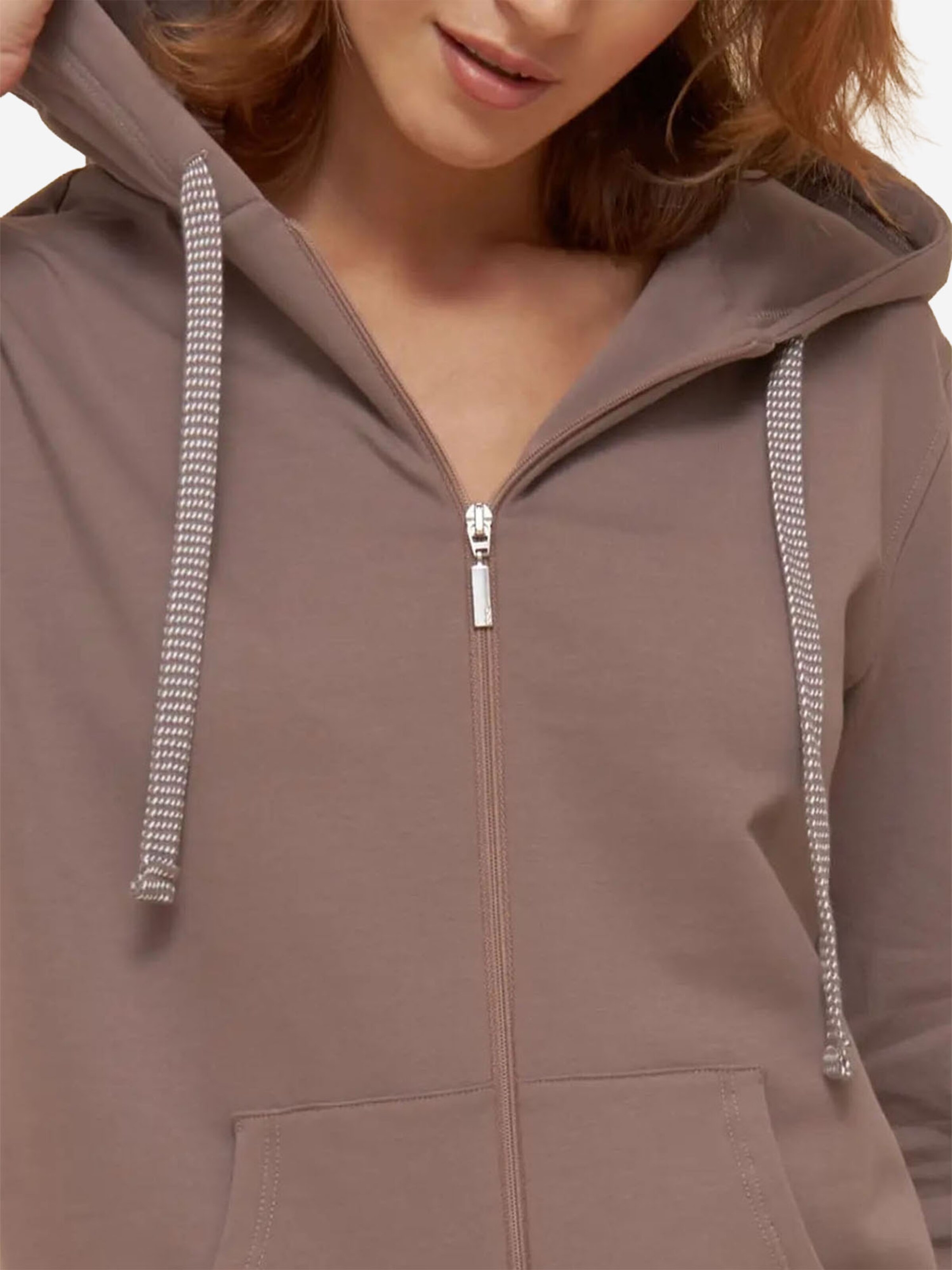 Rösch Sweatvest ' Basic Hoodie ' in Bruin