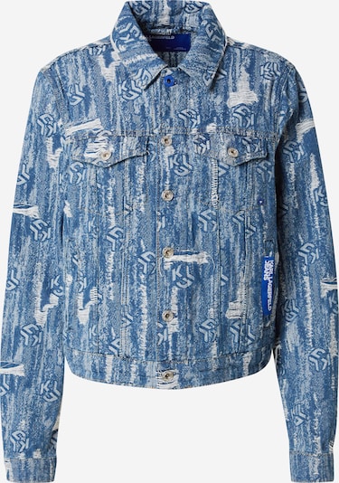 KARL LAGERFELD JEANS Tussenjas in de kleur Blauw denim / Offwhite, Productweergave