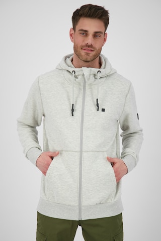 Alife and Kickin Zip-Up Hoodie 'Trasher' in Grey: front