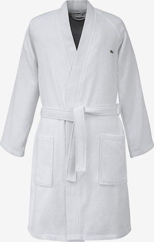 LACOSTE Short Bathrobe 'Defile' in White: front