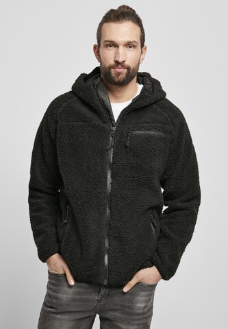 Brandit Fleece jas in Zwart: voorkant