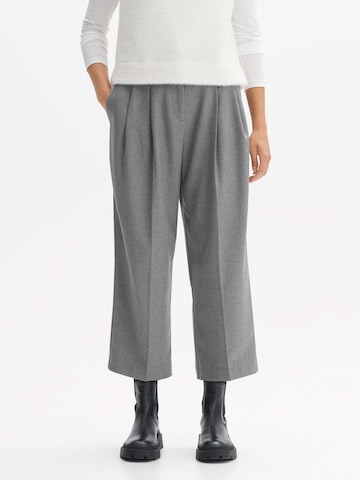 OPUS Wide leg Pleated Pants 'Mozy' in Grey: front