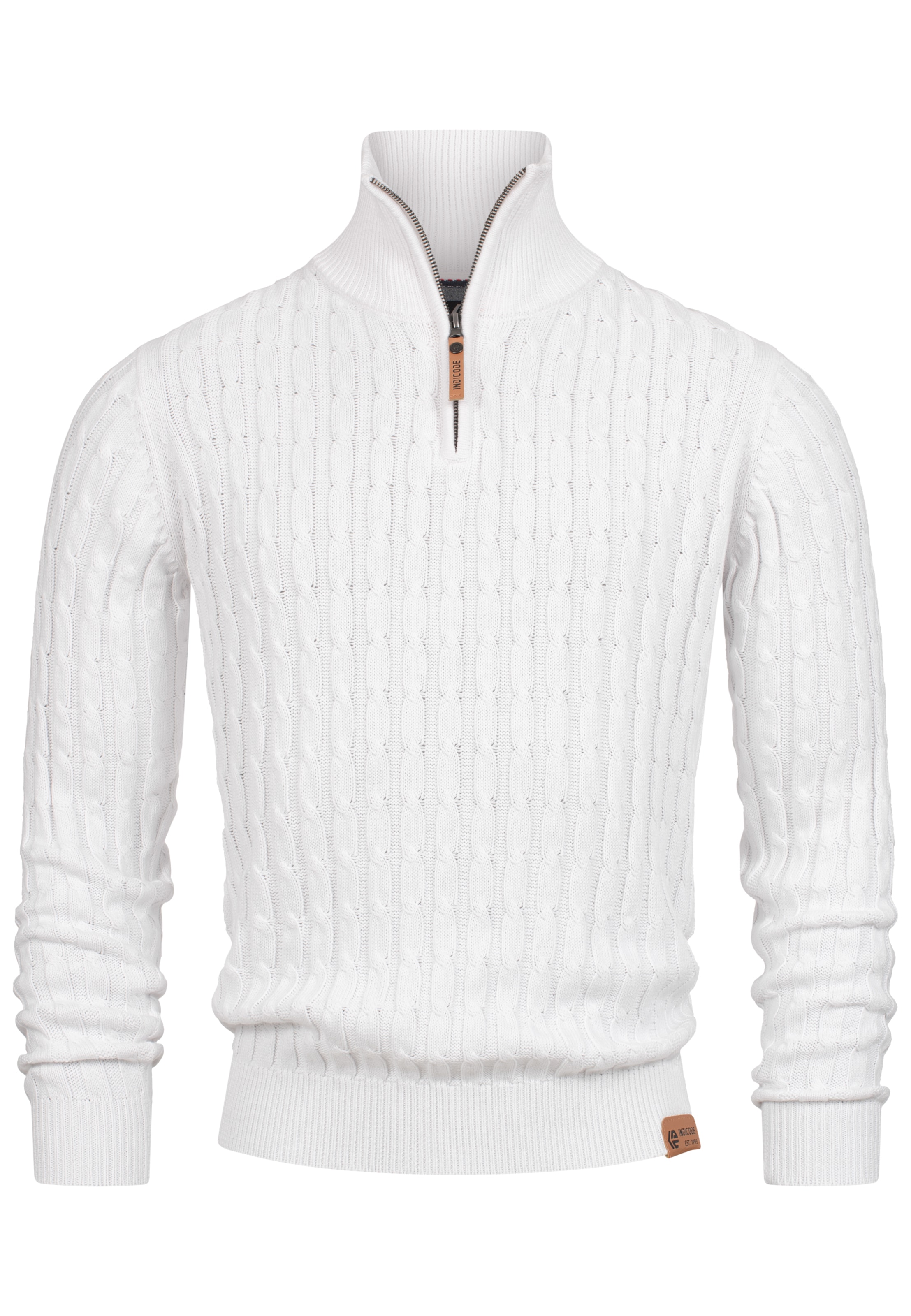 INDICODE JEANS Sweater ' Hector ' in White: front