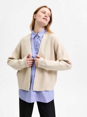 SELECTED FEMME Knit Cardigan 'Hill' in Beige