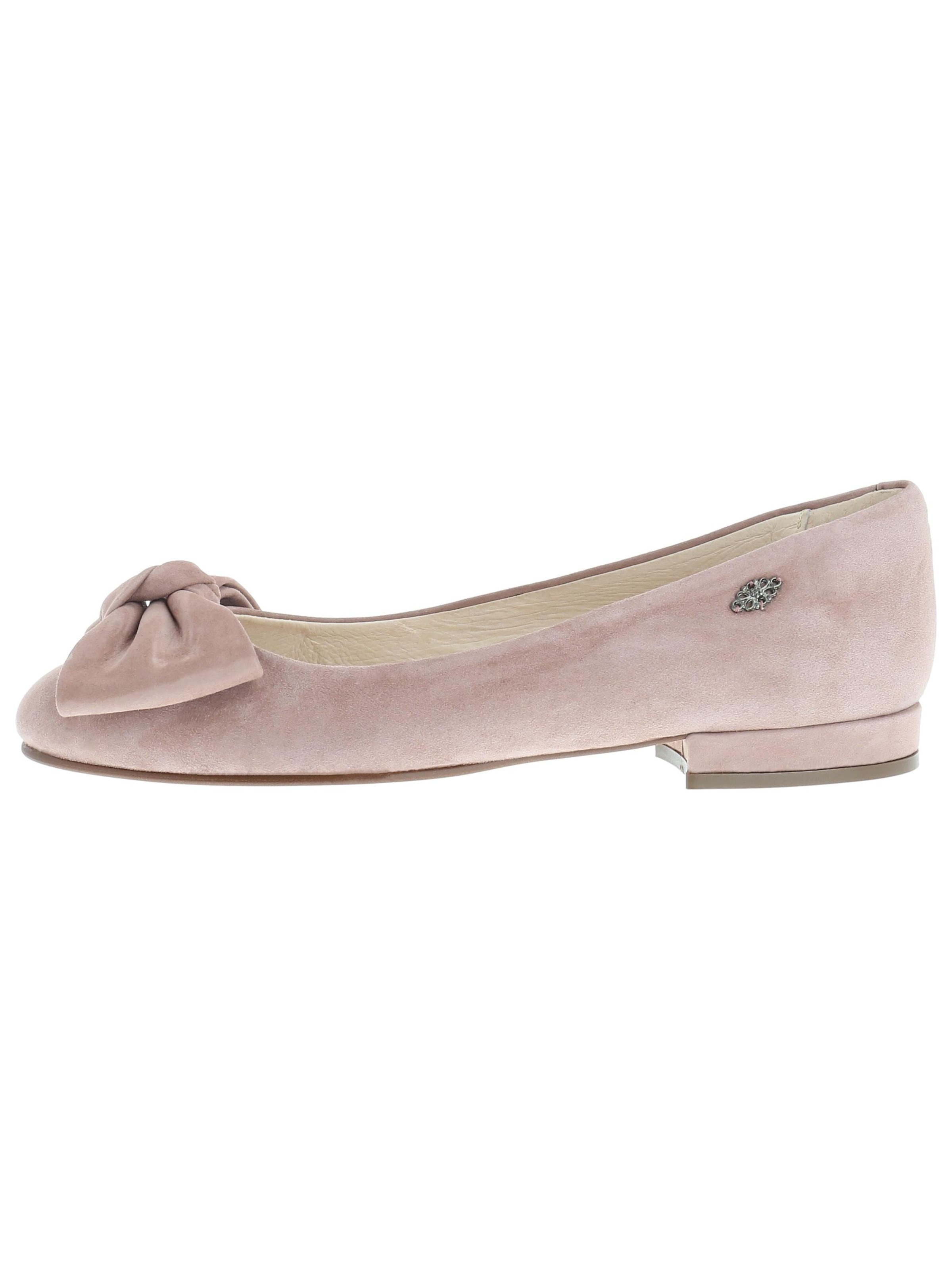 XAVER LUIS Schuhmanufaktur Ballet Flats 'PAULINA - mit großer Lederschleife' in Pink: front